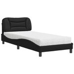 vidaXL Lit avec matelas noir 90x190 cm similicuir