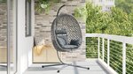 vidaXL Panier de Chaise Œuf Suspendue avec Support Gris Osier