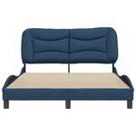 vidaXL Cadre de lit sans matelas bleu 140x190 cm tissu
