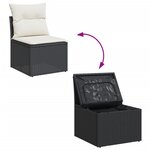 vidaXL Salon de jardin avec coussins 13 Pièces noir résine tressée
