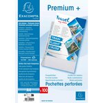 Sachet De 100 Pochettes Perforées Polypropylène Lisse Premium - A4 - Cristal - X 10 - Exacompta