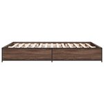 vidaXL Cadre de lit chêne marron 140x200 cm bois d'ingénierie et métal