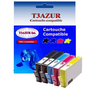 5 Cartouches compatibles avec HP OfficeJet 4620, 4622 remplace HP 364XL - T3AZUR