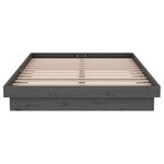 vidaXL Cadre de lit Gris Bois massif 120x190 cm Petit double