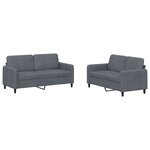 vidaXL Ensemble de canapés 2 Pièces gris foncé velours