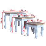vidaXL Ensemble de tables gigognes 3 Pièces bois d'acajou massif