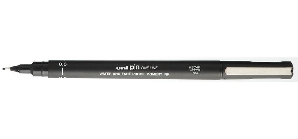 Feutre technique 0,8mm PIN 08200 Pte calibrée Noir UNI-BALL