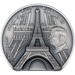 EIFFEL TOWER Historical Monuments 2 Once Argent Monnaie 10 Dollars Cook Islands 2024