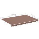 vidaXL Tissu de remplacement pour auvent Marron 3 5x2 5 m