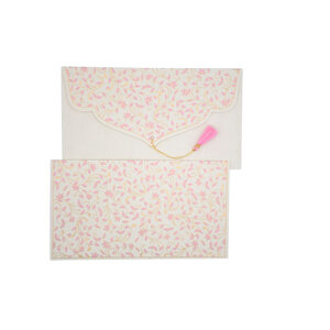 PAPERTREE DOUCHKA Lot de 5 Enveloppes cadeau19x10 cm Ivoire/Rose
