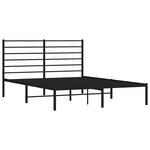 vidaXL Cadre de lit métal avec tête de lit noir 135x190 cm