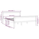 vidaXL Cadre de lit Marron miel Bois de pin massif 160x200 cm
