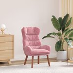 vidaXL Chaise relaxante en velours rose
