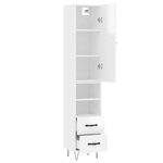 vidaXL Buffet haut Blanc brillant 34 5x34x180 cm Bois d'ingénierie