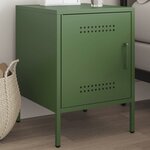vidaXL Table de chevet vert olive 36x39x50 5 cm acier