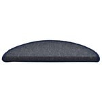 vidaXL Tapis de marches d'escalier 15 Pièces Gris foncé et bleu 56x17x3cm