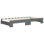 vidaXL Lit de jour avec gigogne et tiroirs gris foncé 90x190 cm tissu