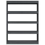 vidaXL Bibliothèque/Séparateur de pièce Gris 100x30x135 5cm Pin massif