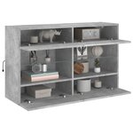 vidaXL Meuble TV mural avec lumières LED gris béton 98 5x30x60 5 cm