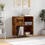 vidaXL Armoire à disques chêne fumé 84 5x38x89 cm bois d'ingénierie