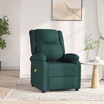 vidaXL Fauteuil électrique de massage Vert foncé Tissu