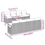 Ensemble de sofa de jardin de 9 pièces avec coussins noir poly rotin