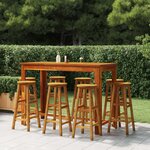 vidaXL Tabourets de bar lot de 8 bois massif d'acacia