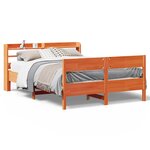 vidaXL Cadre de lit sans matelas cire marron 140x200cm bois pin massif
