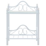 vidaXL Table de chevet Acier et verre trempé 45 x 30 5 x 60 cm Blanc