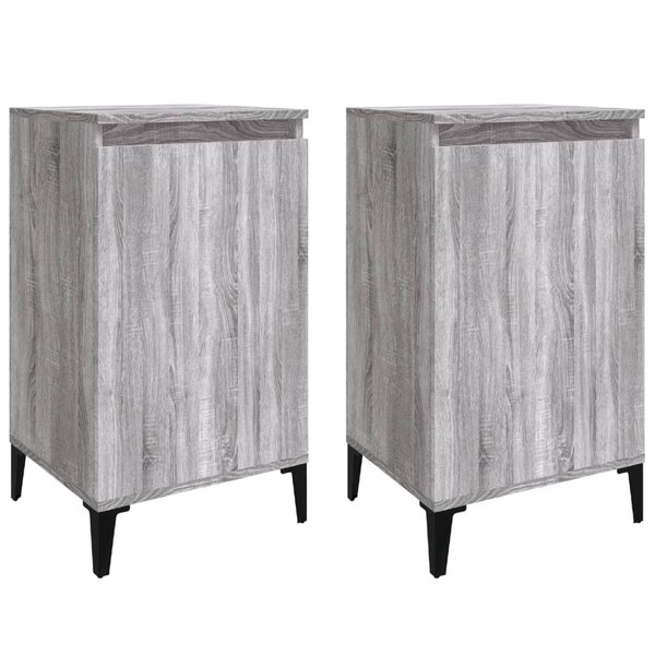vidaXL Tables de chevet 2 Pièces sonoma gris 40x35x70cm bois d'ingénierie