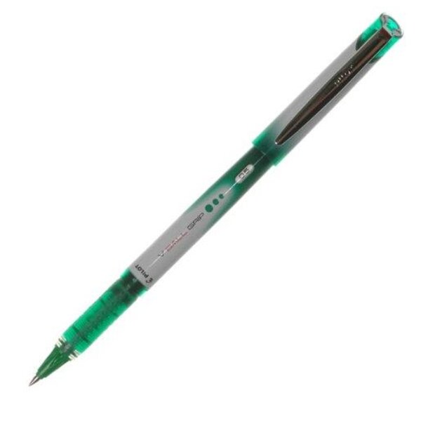 Stylo roller V-BALL GRIP pointe métal 0,5 mm encre liquide verte PILOT