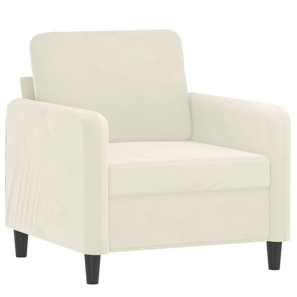 vidaXL Fauteuil Crème 60 cm Velours