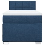 vidaXL Sommier à lattes de lit avec matelas Bleu 90x200 cm Tissu