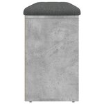 vidaXL Banc à chaussures gris béton 102x32x50 cm bois d'ingénierie