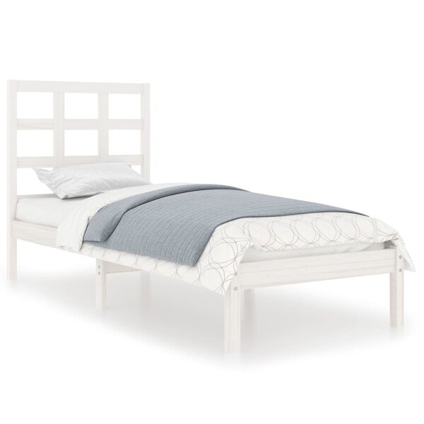 vidaXL Cadre de lit Blanc Bois massif 90x190 cm Simple