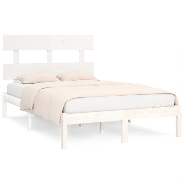 vidaXL Cadre de lit Blanc Bois massif 120x200 cm