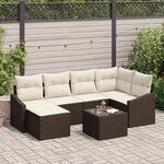 vidaXL Ensemble de Dîner de Jardin 6 Pièces avec Coussins Gris Rotin Synthétique
