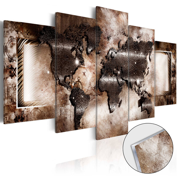 Tableau sur verre acrylique - platinum map [glass] l x h en cm 100x50