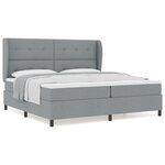 Lit à ressort vidaXL avec matelas - Gris clair  200x200 cm  Tissu
