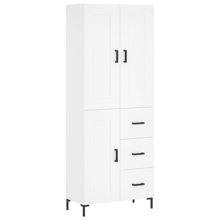 vidaXL Buffet haut Blanc 69 5x34x180 cm Bois d'ingénierie