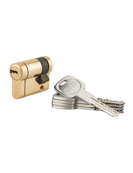 THIRARD - Demi-cylindre de serrure Trafic 12  30x10mm  laiton  anti-arrachement  anti-perçage  anti-casse  5 clés