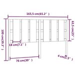 vidaXL Tête de lit Marron miel 165 5x4x100 cm Bois massif de pin