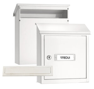 Pack Bouche d'entrée + Boîte aux lettre en acier V4031 Fente 23 x 3 cm Blanc