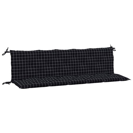 vidaXL Coussins de banc de jardin 2 Pièces motif à carreaux noir