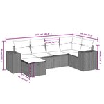vidaXL Salon de jardin avec coussins 6Pièces mélange beige résine tressée