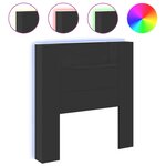 vidaXL Armoire tête de lit avec LED noir 100x16 5x103 5 cm