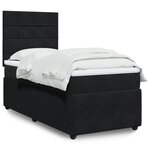 vidaXL Sommier à lattes de lit avec matelas Noir 90x200 cm Velours