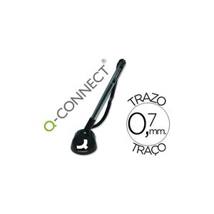 Stylo-bille sur socle support adhésif chaîne plastique trait 0.7mm bleu Q-CONNECT