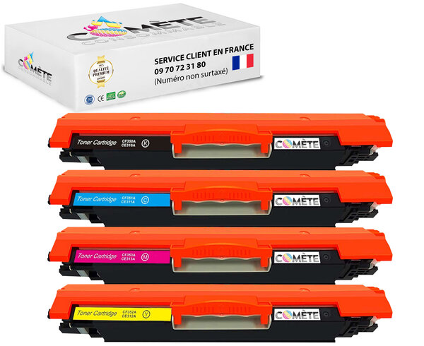126a - 4 toners compatibles avec hp 126a ce310a cf350a b1c1m1y1