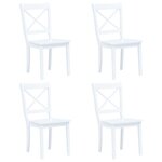 vidaXL Ensemble de salle à manger 5 Pièces Bois d'hévéa Blanc